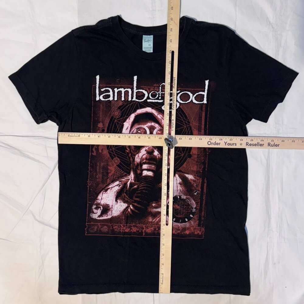 Lamb Of God Gas Masks Waves Heavy Metal Band Black Tshirt - M - Picture 3 of 3